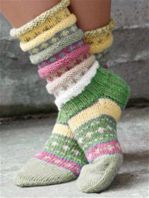 Knitted Casual Accessories Noracora Knitting Socks Vintage