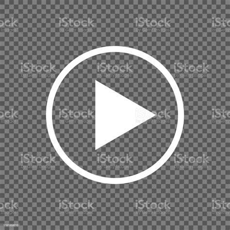 Play Button Vector Icon Isolated On Transparent Background Stock