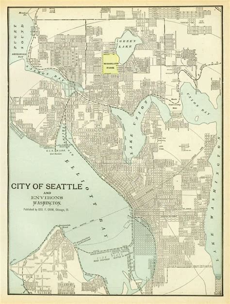Map Of Seattle Old Historical And Vintage Map Of Seattle