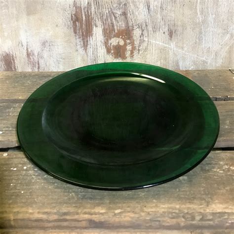 green glass dinner plate — birdie in a barn vintage event rentals murrieta ca