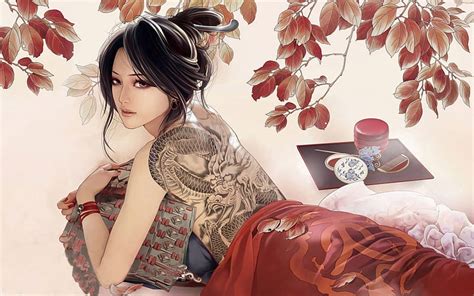 Girl Tattoo Japanese Art Asian Japan Hd Wallpaper Peakpx
