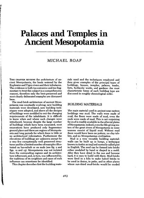 Pdf Palaces And Temples In Ancient Mesopotamia Dokumentips
