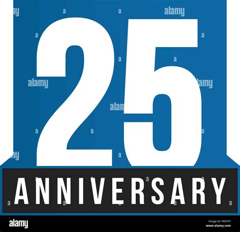 25th Anniversary Vector Icon Birthday Logo Template Greeting Card