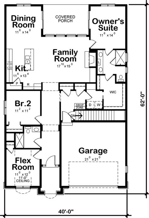 French Country House Plan 2 Bedrooms 2 Bath 1742 Sq Ft