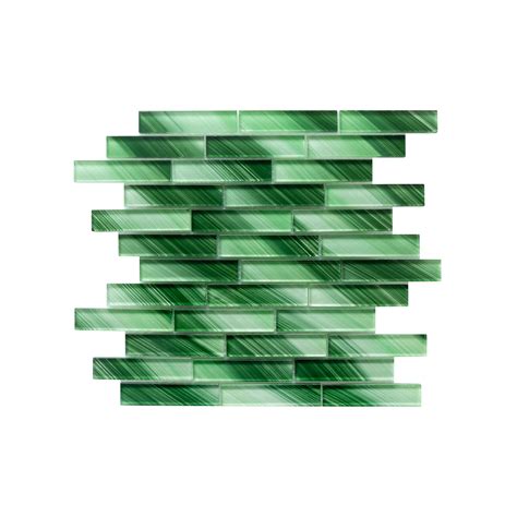 Ws Tiles Hand Painted Offset Shades Of Green 12 In X 12 In