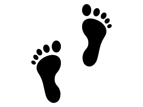Footprints Svg Bare Feet Silhouette Human Feet Clipart Foot Steps