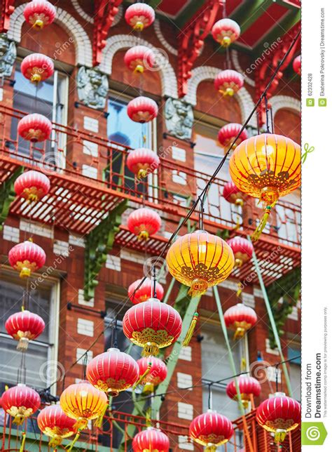 Rote Chinesische Laternen In Chinatown Von San Francisco Stockfoto