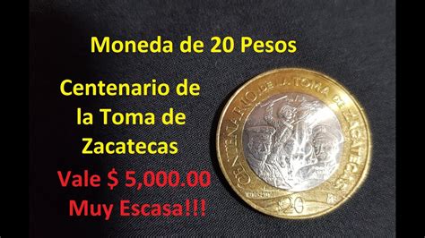 Moneda Pesos Centenario De La Toma De Zacatecas Vale
