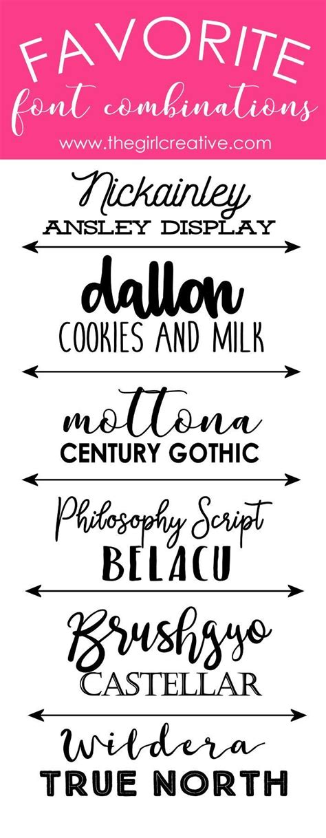 Favorite Font Combinations Volume 2 Font Combinations Silhouette