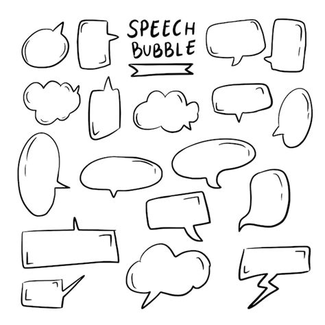 Speech Bubble Cartoon Doodle Drawing Vector Premium Download