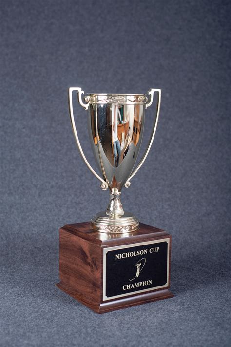 Metal Cup Trophy on Wood Base - Edmond Trophy