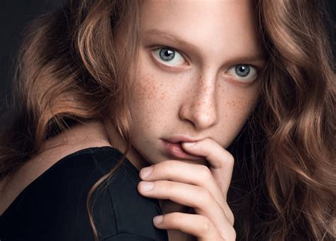 X Face Freckles Girl Woman Blue Eyes Model Wallpaper