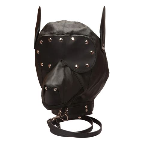Pu Leather Mask Hood Bondage Head Restraint Adults Sex Toys For Adult Games Fantasy Sex Cosplay
