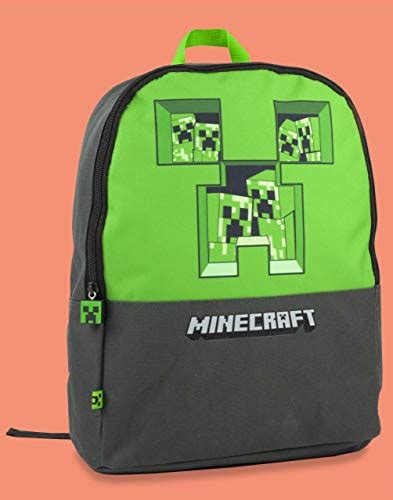 Zaino Minecraft Pixel Creeper Breakthrough Grey