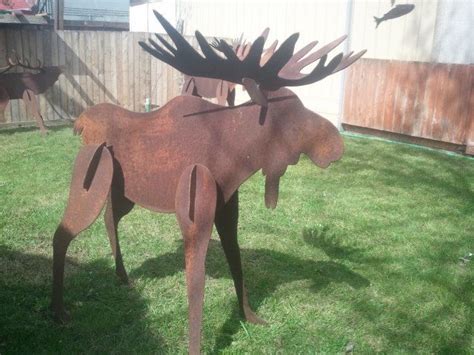 3 D Metal Moose Made With 316 Steel Built To Rust Steel Art Garden