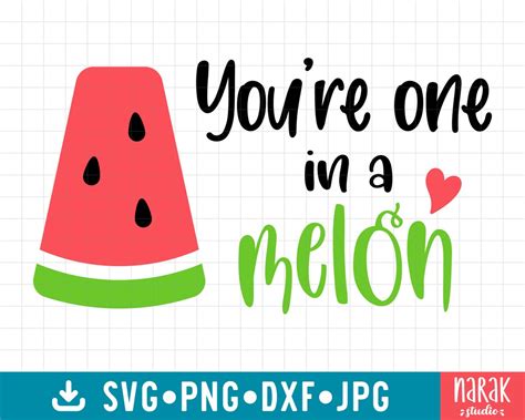 Youre One In A Melon Svg Watermelon Svg Hello Summer Etsy