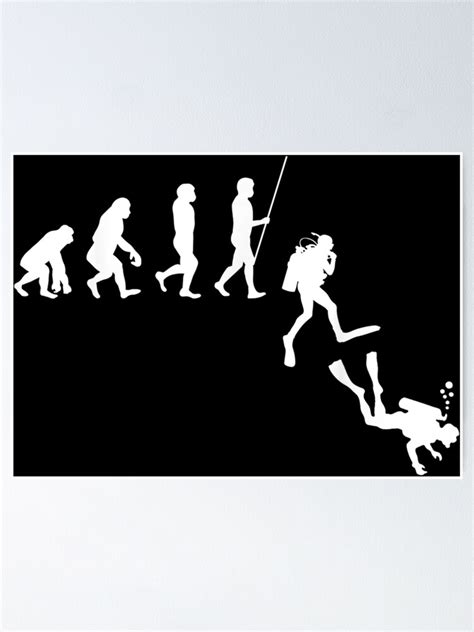 Diving Evolution Evolution Of Man Funny Scuba Dive Ocean Poster By