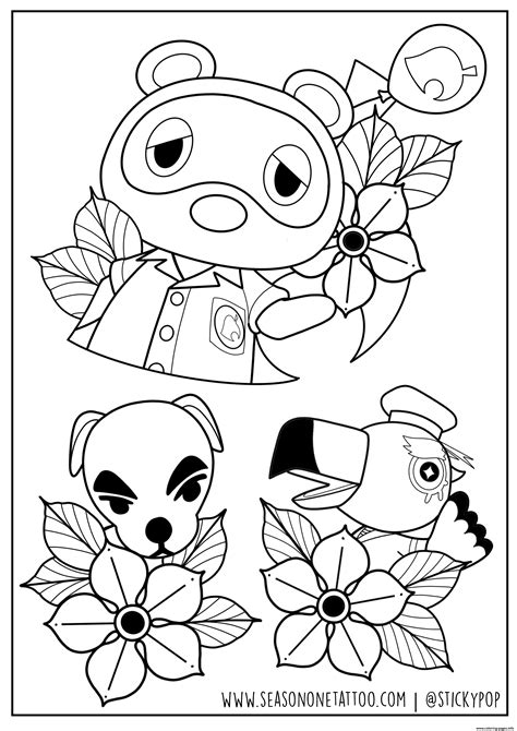 Animal Crossing By Stickypop Coloring Page Printable