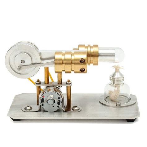 Stirling Engine Kit Single Cylinder Model Toy With Stainless Steel Base