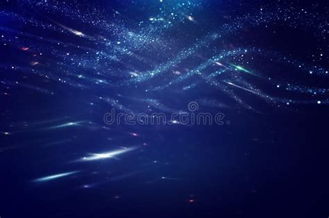Background Of Abstract Bluer And Silver Glitter Lights Defocused Stock