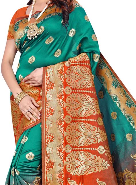 Green Woven Pure Kanjivaram Silk Saree With Blouse Manvaa 3074886