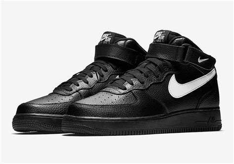 Nike Air Force 1 Mid Black Leather Pack Sneaker Bar Detroit