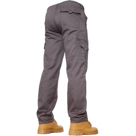 Kruze Mens Designer Chinos Cargo Combat Trousers Elasticated Pants All