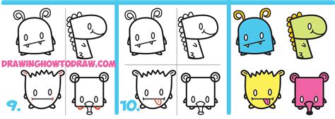 How To Draw Cute Cartoon Monsters From Simple Shapes