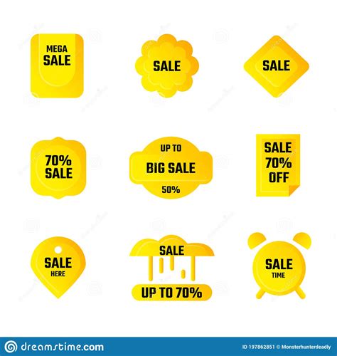 Yellow Gold Sales Label Vector Stock Vector Illustration Of Pack