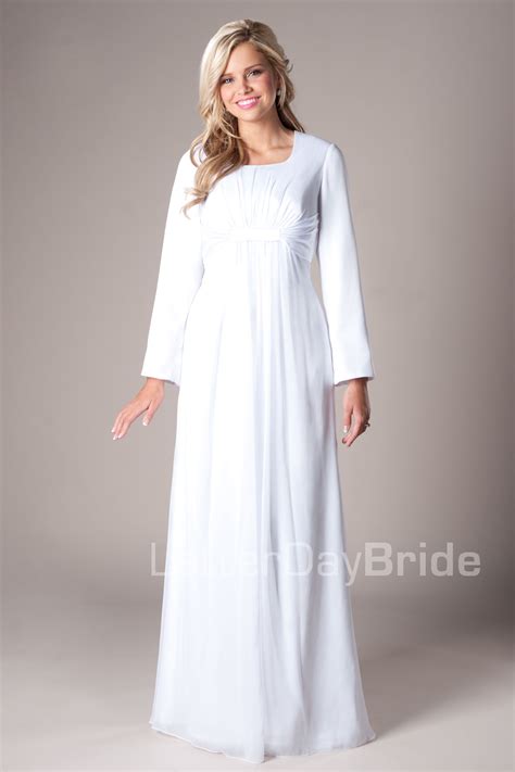 Some girls wear their wedding dress for the actually sealing ceremony, while others wear a simpler white dress and then change into a bridal gown for photographs and reception. Oakland - Final Sale | Temple dress, Temple wedding ...