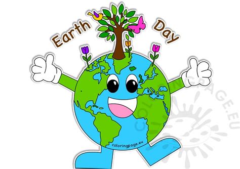 happy earth day  images coloring page