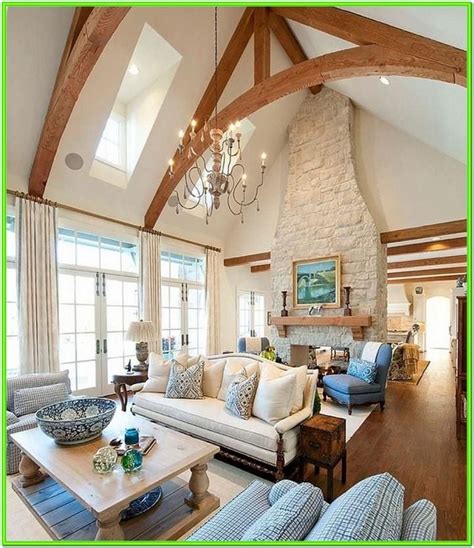 The higher the ceiling, harder it is to paint that ceiling when it comes time or change a light bulb. Living Room Cathedral Ceiling Finish Ideas | Cathedral ...