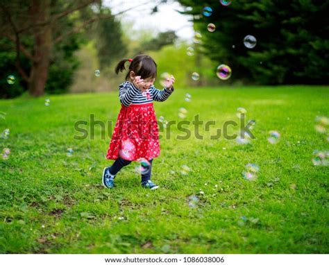 Baby Girl Play Bubble Spring Garden Stock Photo 1086038006 Shutterstock