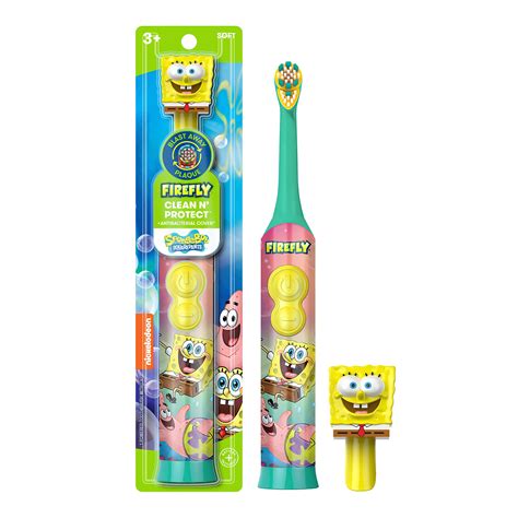 Firefly Clean N Protect Spongebob Squarepants Power Toothbrush With 3