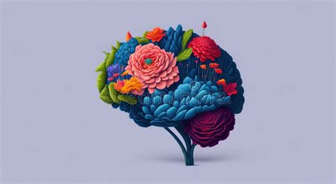 Flower Botanical Brain Illustration Stock Illustration Illustration