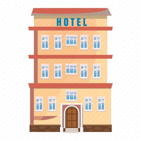 Apartment Building Cartoon Hotel Motel Office Real Icon