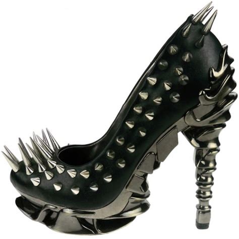 Black Spiked Gothic High Heel Zetta Gothic Heels Heels