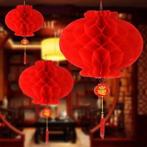 Red Paper Lantern Hanging Lanterns For Chinese Spring Festival Wedding