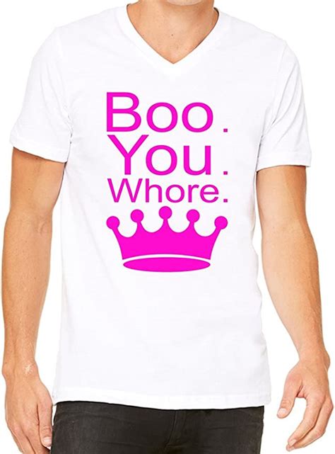 Boo You Whore Slogan Mens V Neck T Shirt Xx Large Amazonca Clothing