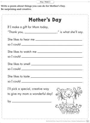 Free Printable Fill in the Blank Mother's Day Poem - 
