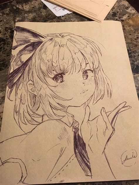 Anime Drawing Pen Challenge Anime Drawing Sketches Anime Drawings