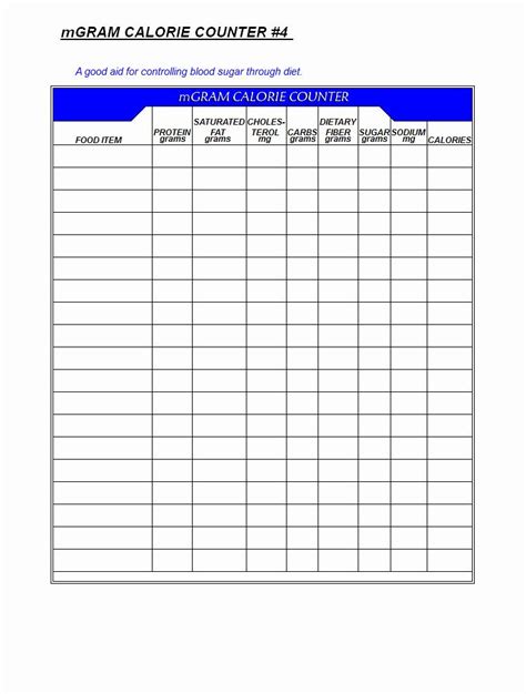30 Printable Food Calorie Chart Example Document Template Calorie