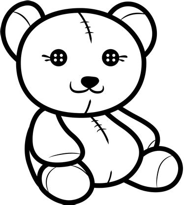 Draw with your favorite characters. Kids teddy bear outline decal tenstickers clipart ...
