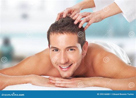 Closeup Of A Man Having A Head Massage Stock Photo Image Of Relax Relaxation