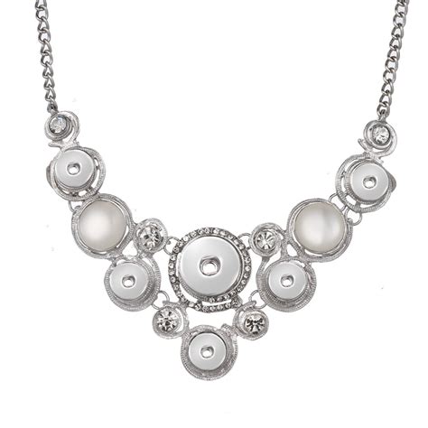New Fashion Silver Gold Snap Necklace Diy Jewelry Rhinestone Cat Eyes