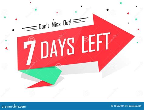 7 Days Left Countdown Tag Banner Design Template Don`t Miss Out