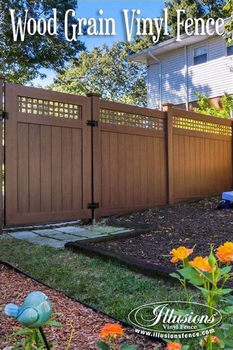 The bufftech allegheny fence panels are made of virgin polyethylene plastic and does not use recycled. Woodgrain Vinyl Fence Ideas | Wood grain vinyl fence ...