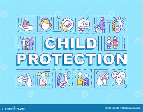 Child Protection Word Concepts Banner Stock Vector Illustration Of