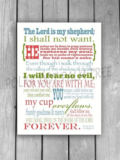 Printable Psalm 23 The 23rd Psalm The Lord Is My Shepherd Bible Verse