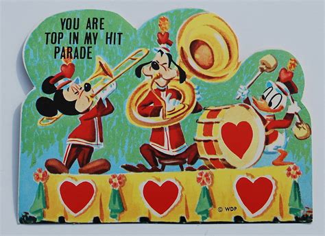 Disney Vintage Valentine Mickey Mouse Goofy Donald Duck You Are Top